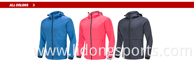 Top Selling China Custom Made Zipper Polyester Jackets With Hoodies Unisex Plain Zip Up Hoodie